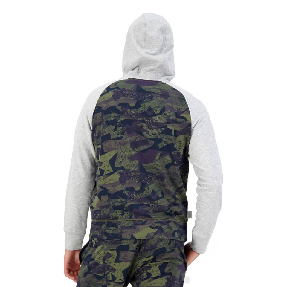 Mens Militia Full Zip Hoodie in Grey