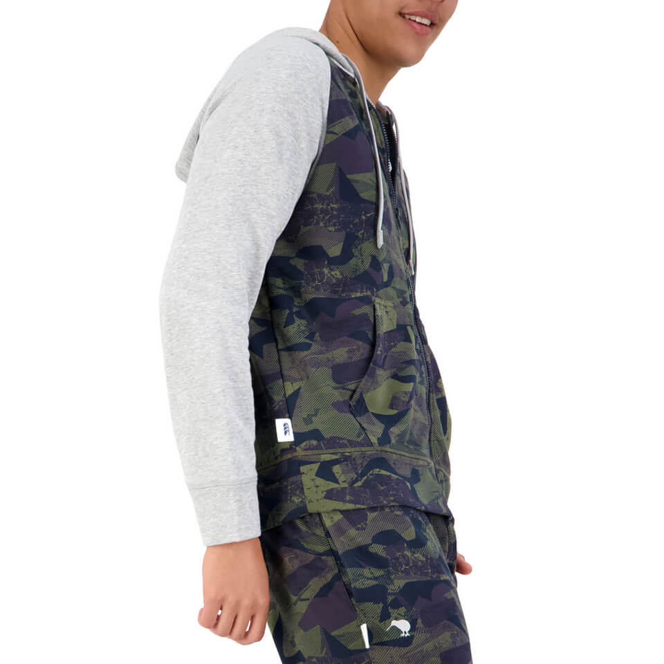 Mens Militia Full Zip Hoodie in Grey