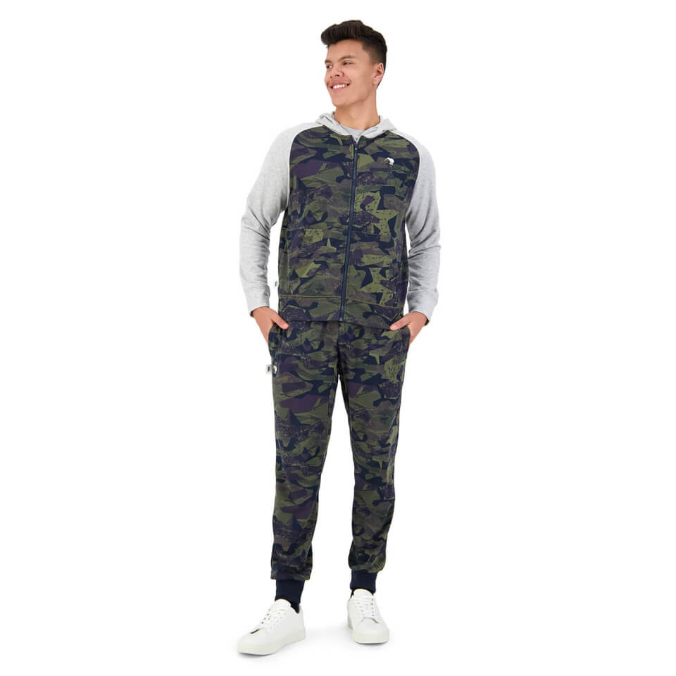 Mens Militia Full Zip Hoodie in Grey