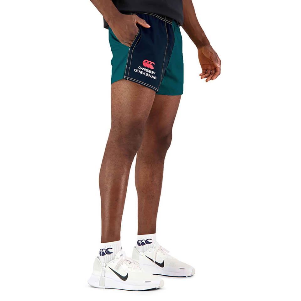 MENS OF NZ HARLEQUIN 3" SHORT - NAVY