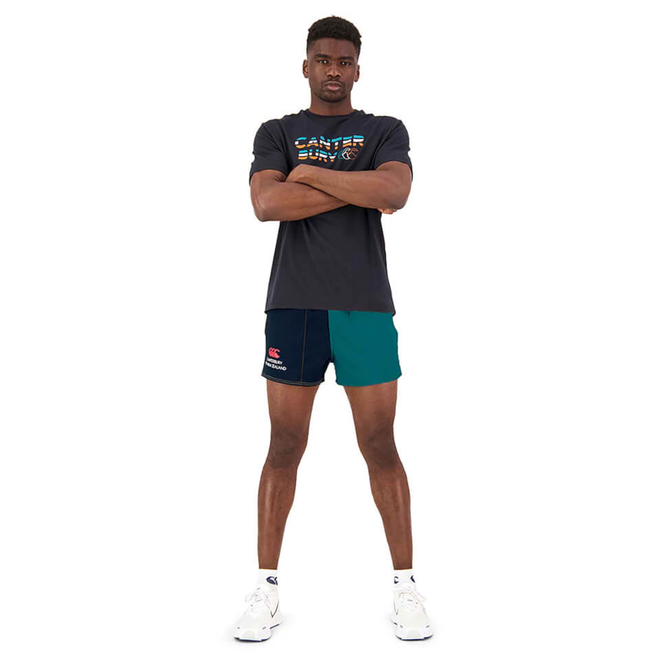 MENS OF NZ HARLEQUIN 3" SHORT - NAVY