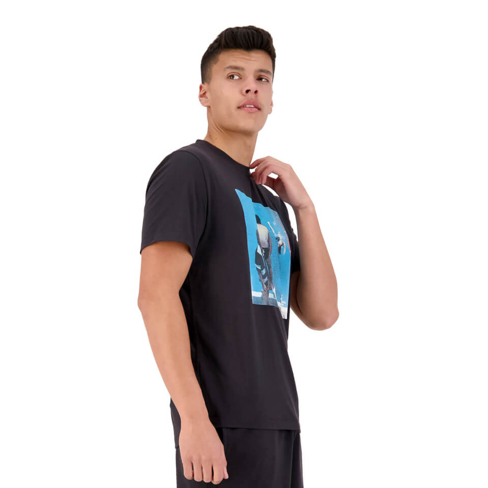 MENS REVOLT PRINT SHORT SLEEVE T-SHIRT - BLACK
