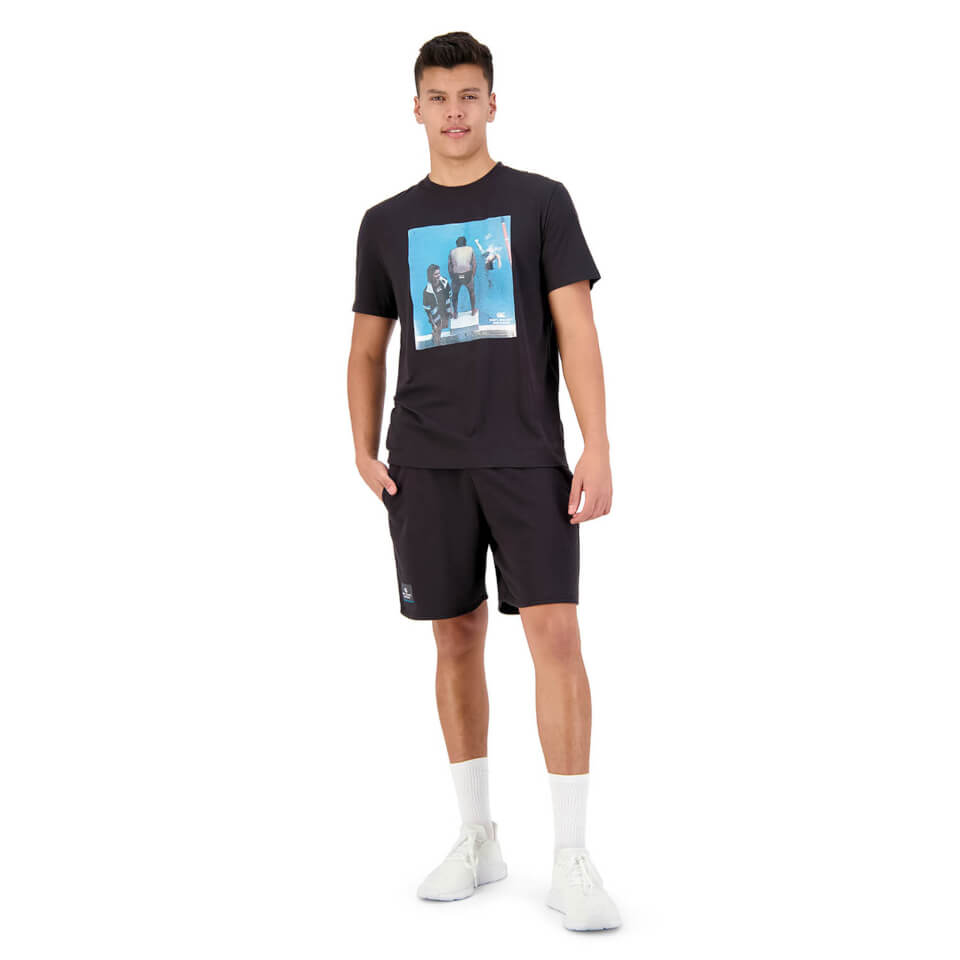 MENS REVOLT PRINT SHORT SLEEVE T-SHIRT - BLACK
