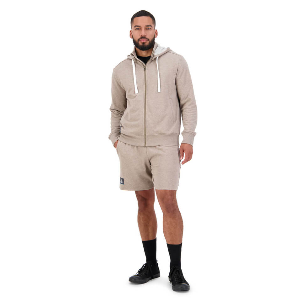 Mens Revolt Full Zip Hoodie in Beige