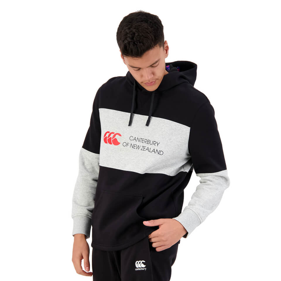 MENS OF NZ OVER HEAD HOODIE - BLACK