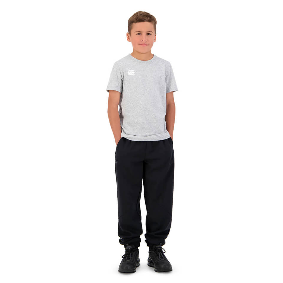 Kids Taper Leg Cuffed Pant in Black
