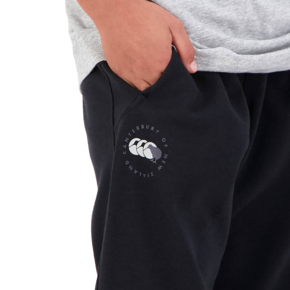 Kids Taper Leg Cuffed Pant in Black