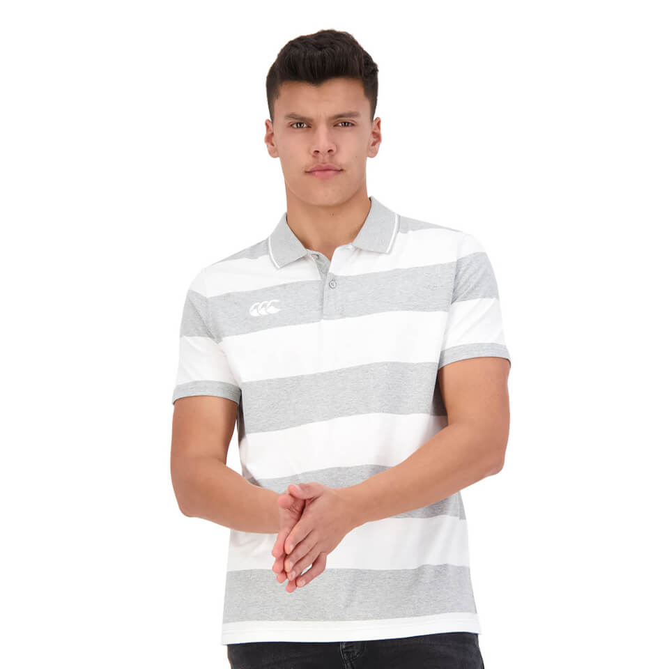 MENS HOOP YARN DYE POLO - GREY