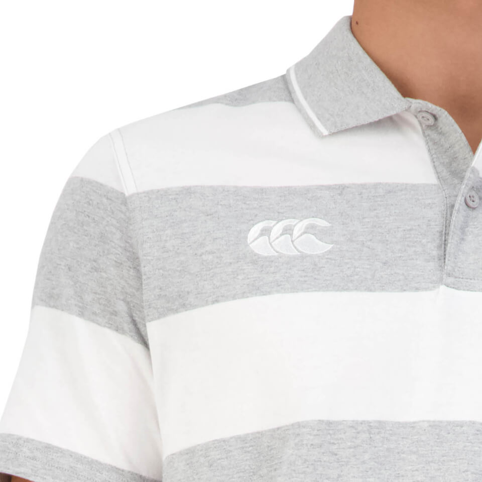 MENS HOOP YARN DYE POLO - GREY