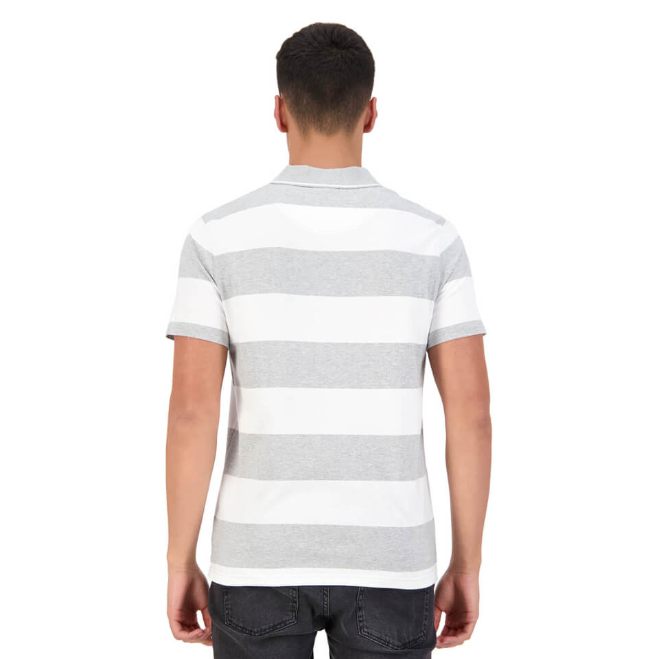 MENS HOOP YARN DYE POLO - GREY