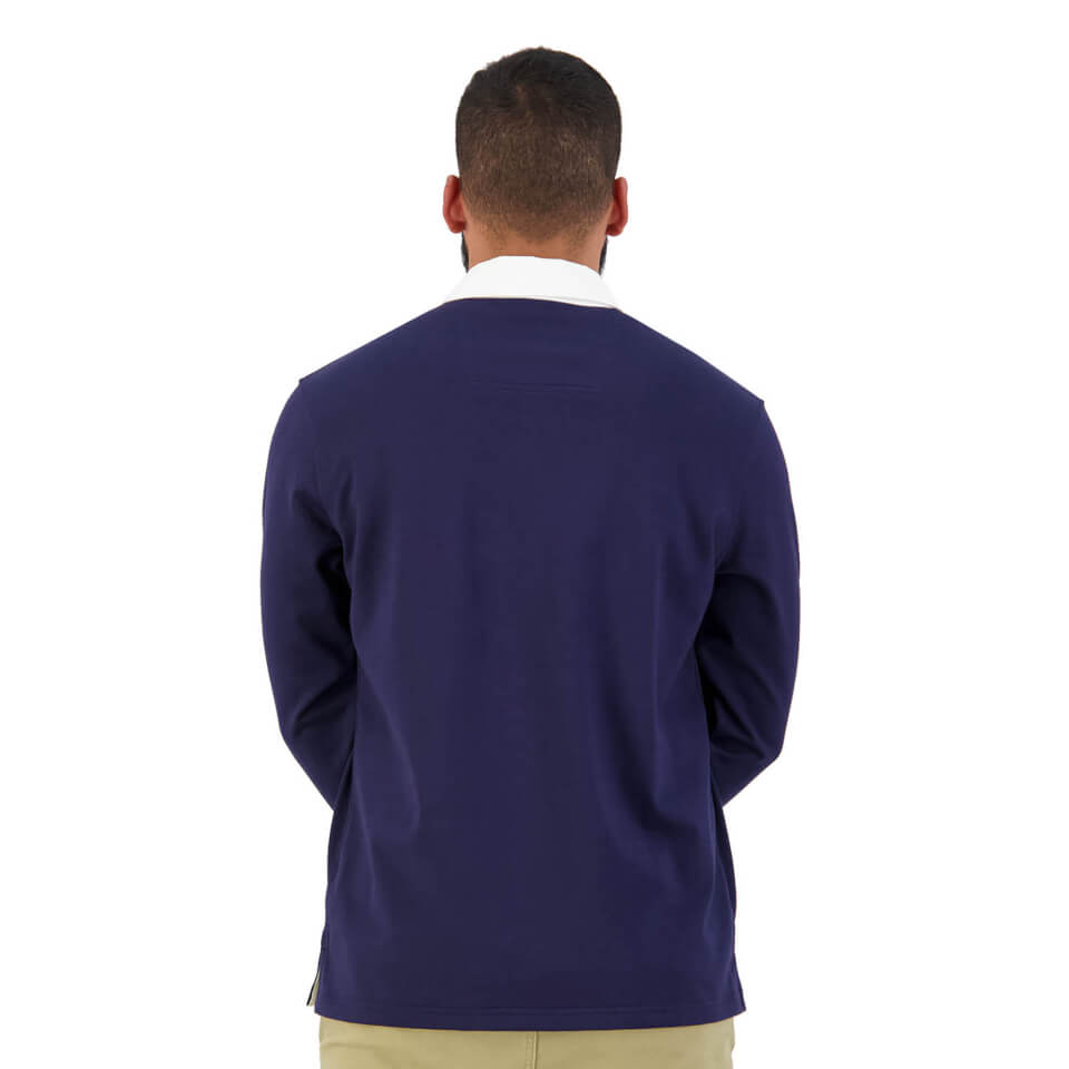 MENS LONG SLEEVE RETRO RUGBY JERSEY - NAVY