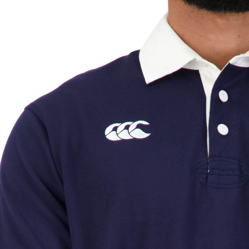 MENS LONG SLEEVE RETRO RUGBY JERSEY - NAVY