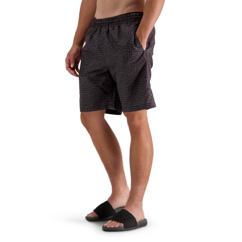 Mens Aop Awning Swim Short in Grey