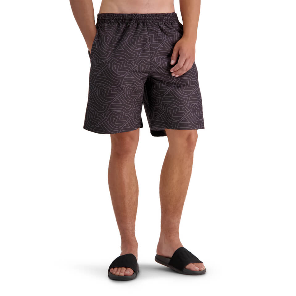 Mens Aop Awning Swim Short in Grey