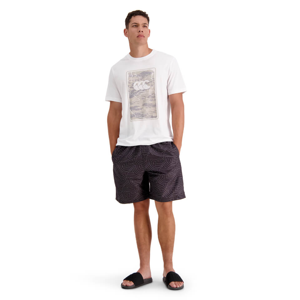 Mens Aop Awning Swim Short in Grey