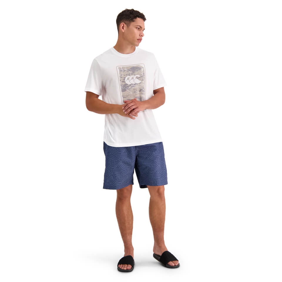 MENS AOP AWNING SWIM SHORT - NAVY