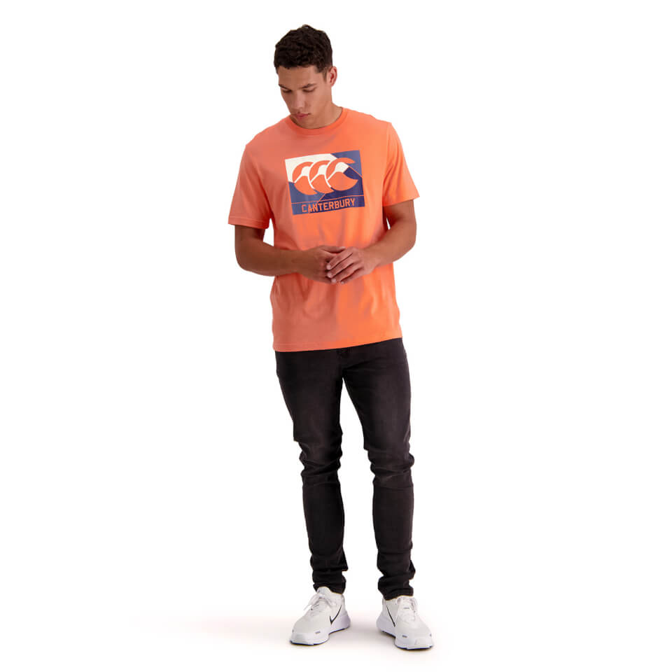 Mens Fundamentals Axis Short Sleeve T-Shirt in Coral