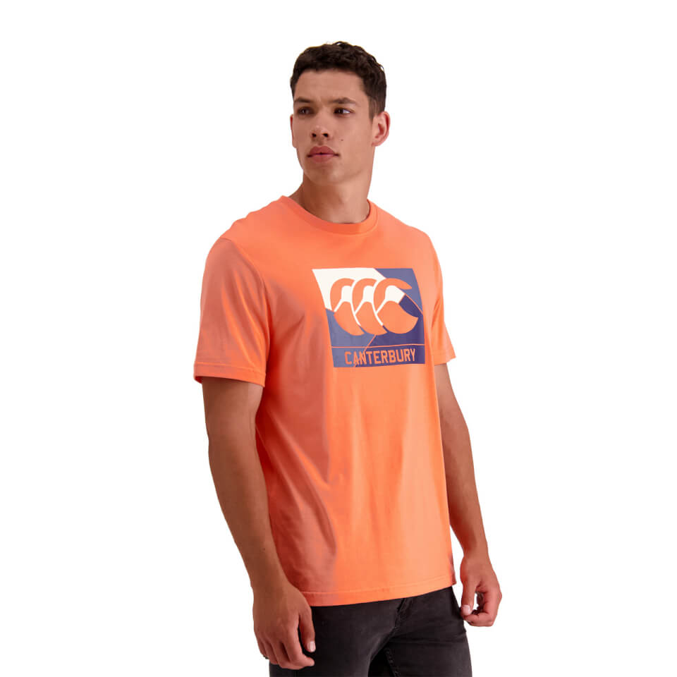 Mens Fundamentals Axis Short Sleeve T-Shirt in Coral