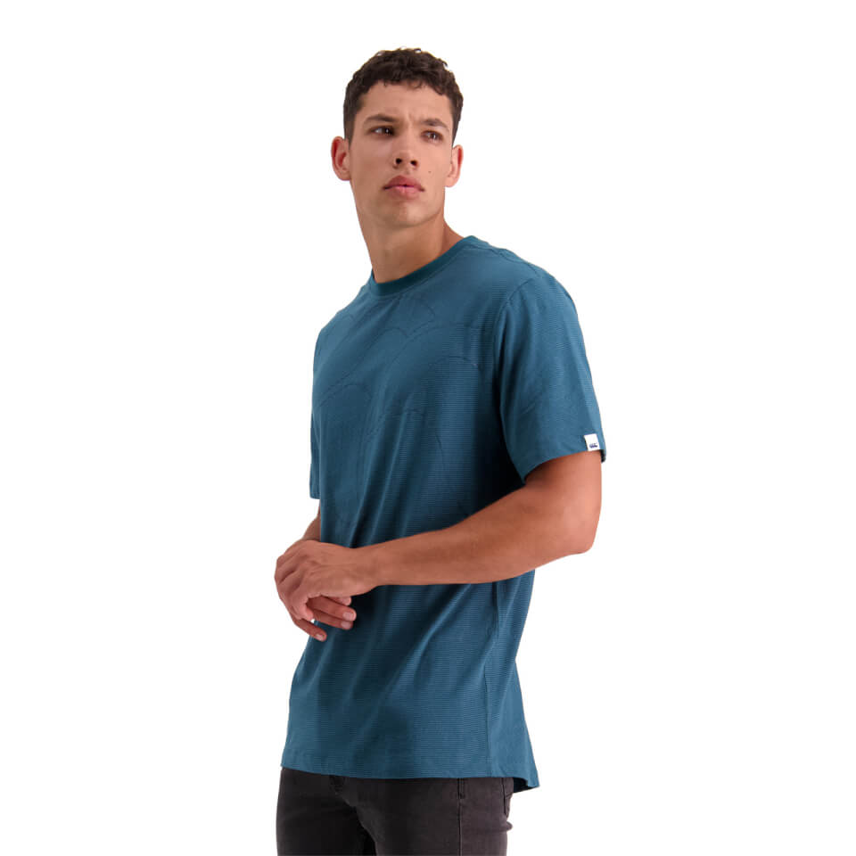 MENS FUNDAMENTALS MICRO STRIPE SHORT SLEEVE T-SHIRT - GREEN