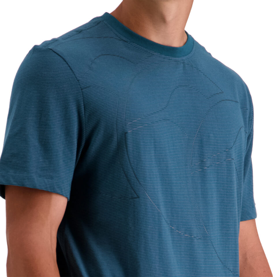 MENS FUNDAMENTALS MICRO STRIPE SHORT SLEEVE T-SHIRT - GREEN
