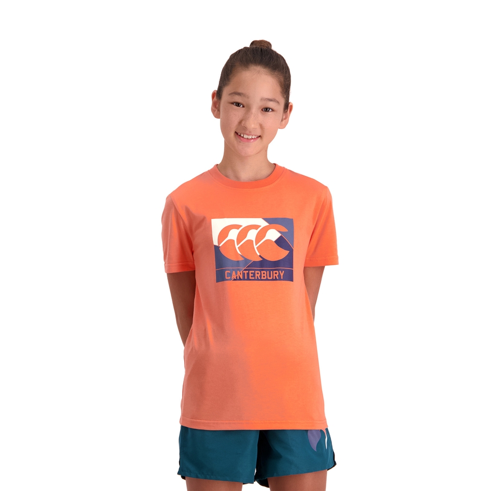 Kids Fundamentals Axis Short Sleeve T-Shirt in Coral