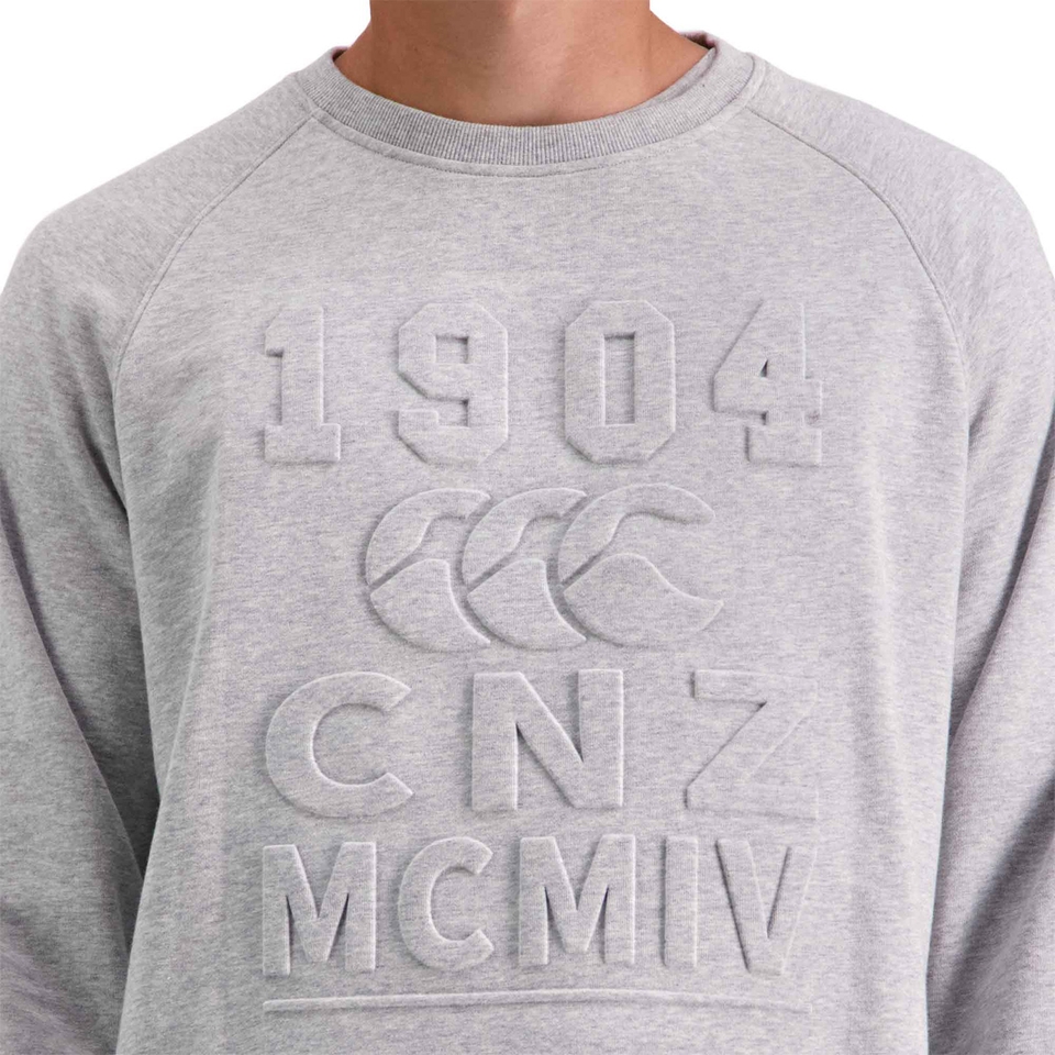 MENS OF NZ EMBOSHORT SLEEVE CREW IN GREY