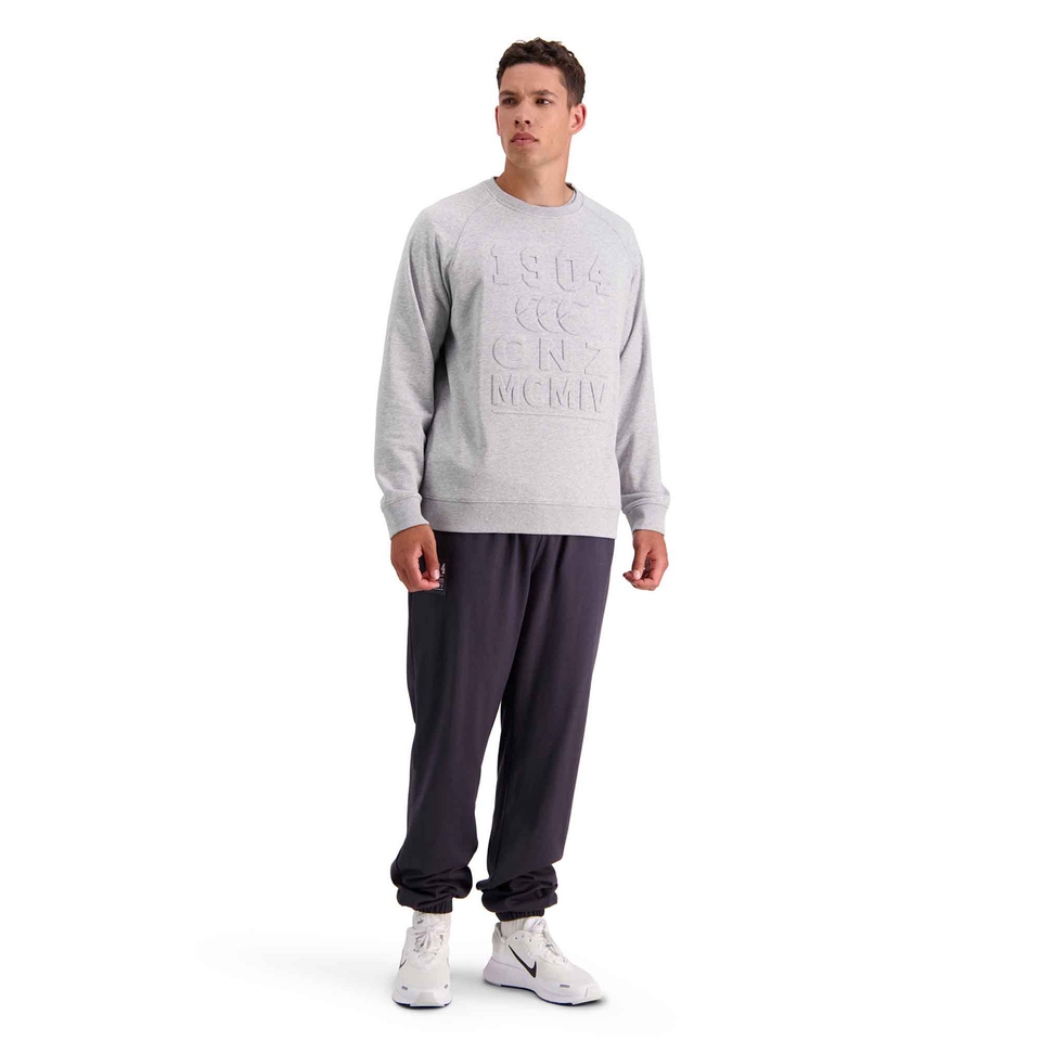 MENS OF NZ EMBOSHORT SLEEVE CREW IN GREY