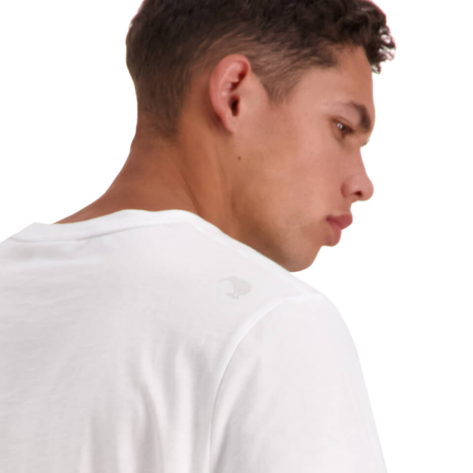 Mens Militia Chest Print Short Sleeve T-Shirt in White