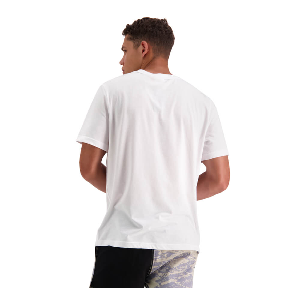 Mens Militia Chest Print Short Sleeve T-Shirt in White