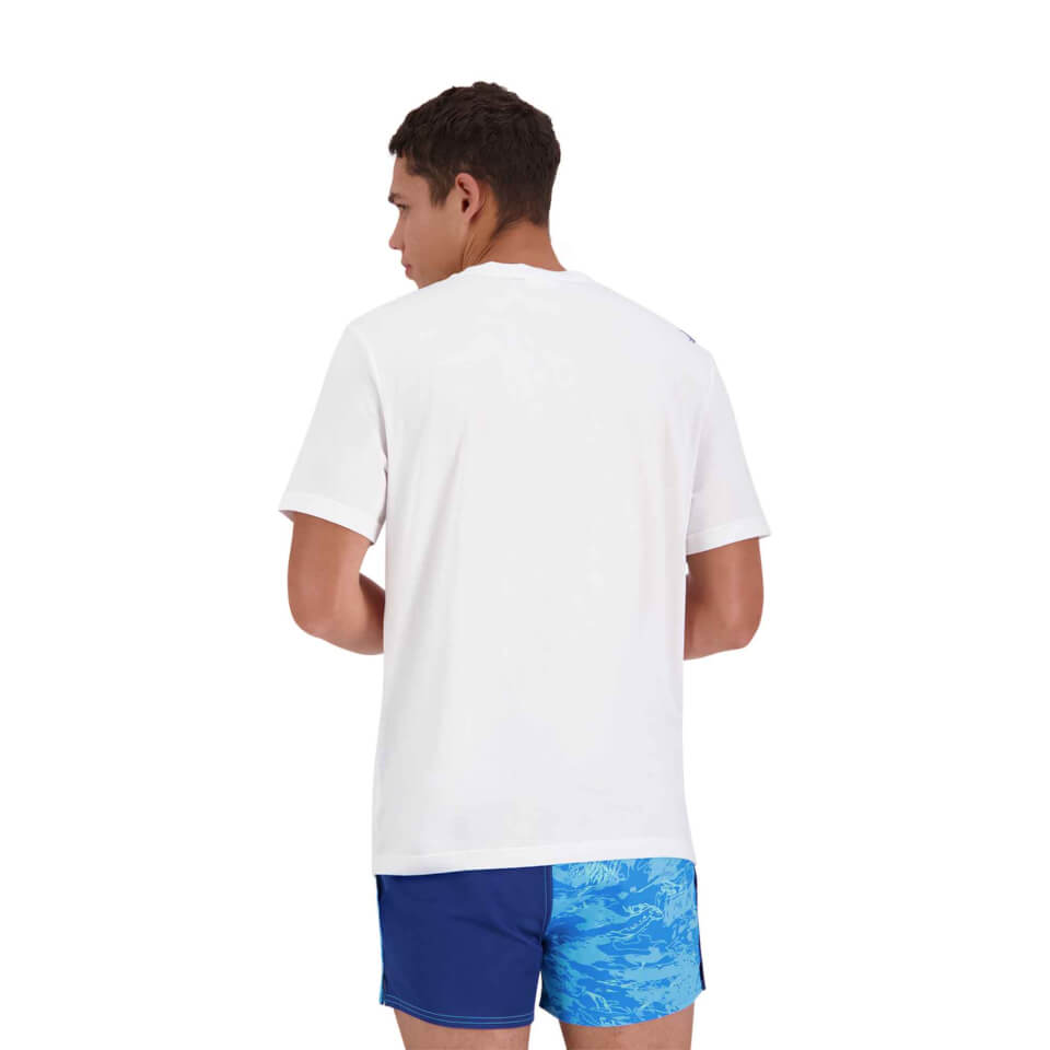 Mens Militia Chest Print Short Sleeve T-Shirt in Blue