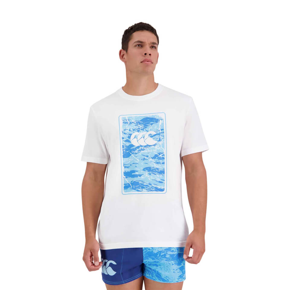 Mens Militia Chest Print Short Sleeve T-Shirt in Blue