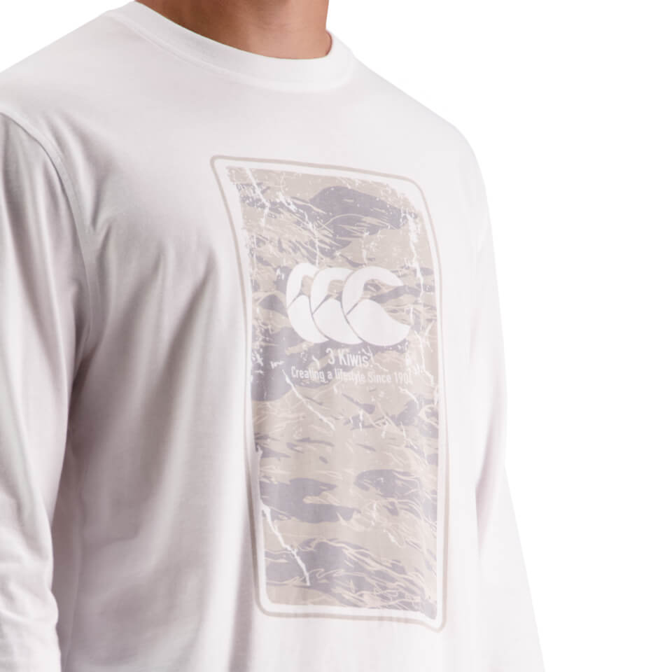 Mens Militia Long Sleeve T-Shirt in White