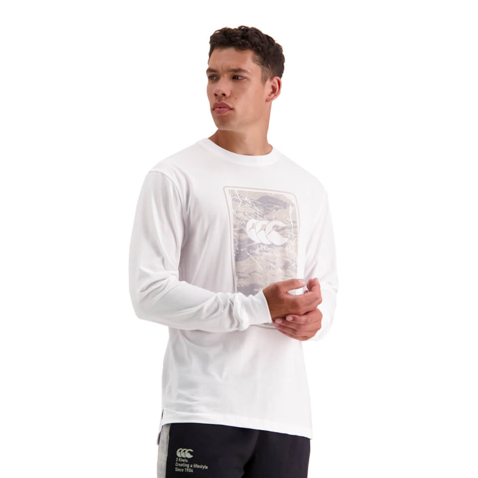 Mens Militia Long Sleeve T-Shirt in White