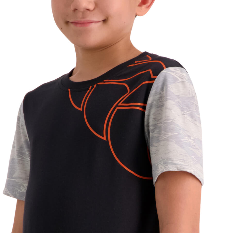 Kids Militia Contrast Short Sleeve T-Shirt in Black