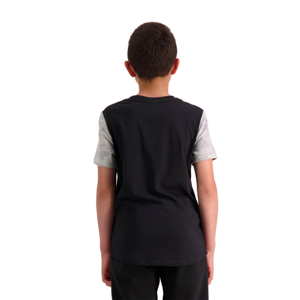 Kids Militia Contrast Short Sleeve T-Shirt in Black