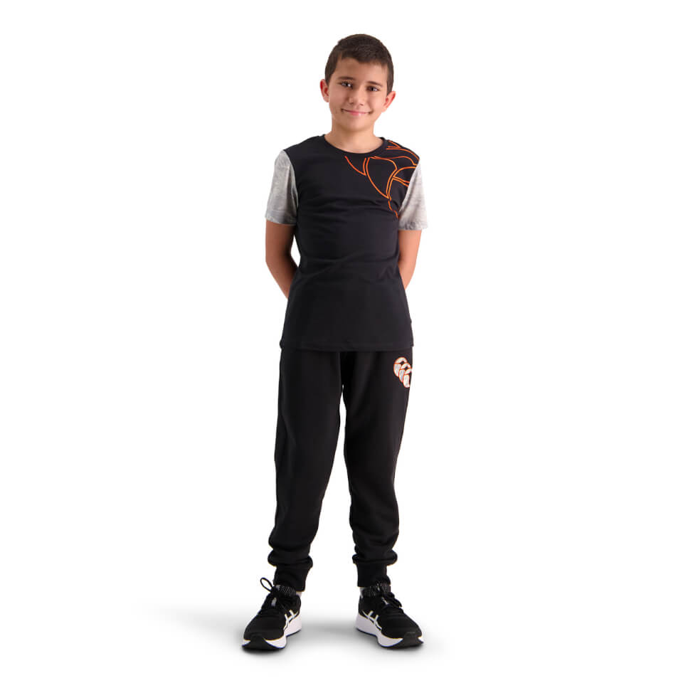 Kids Militia Contrast Short Sleeve T-Shirt in Black