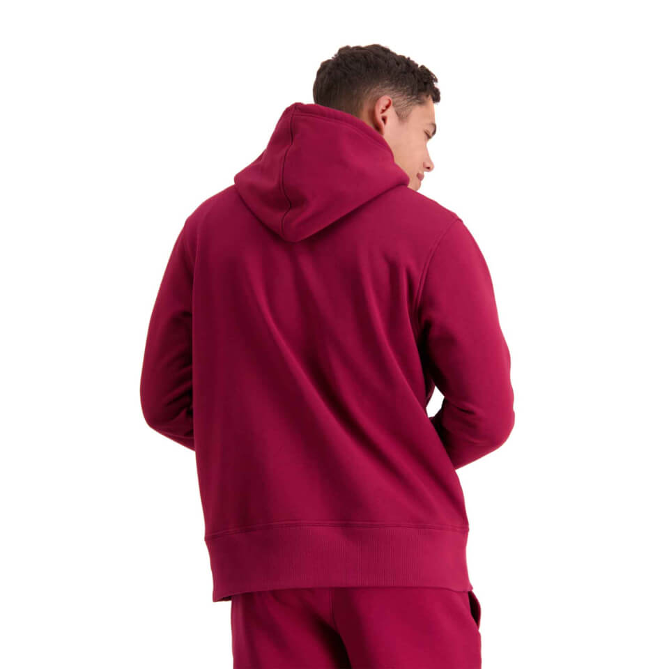 Mens Full Zip Hooded Sweatshirt in Maroon