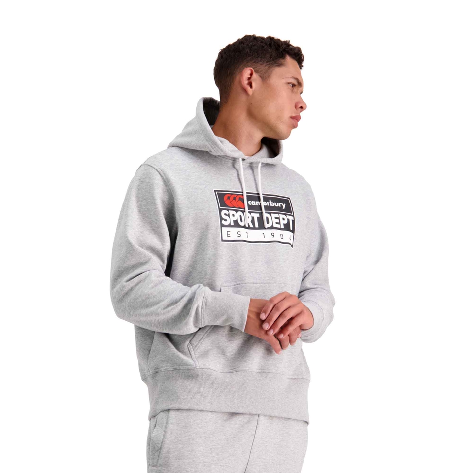 Mens Over Head Hooded Sweatshirt in Grey