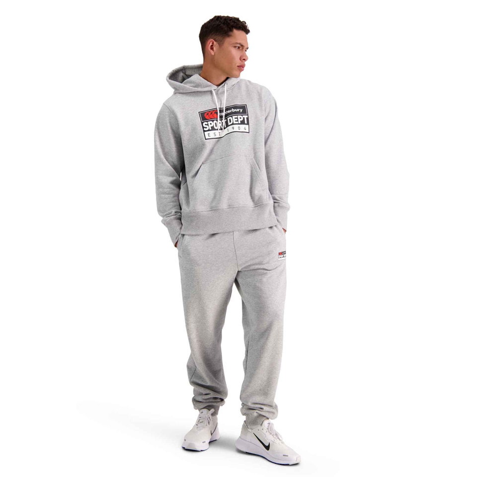 Mens Over Head Hooded Sweatshirt in Grey