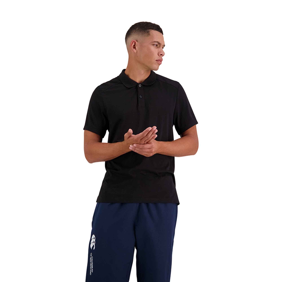 MENS VAPODRI SHORT SLEEVE TEMPO POLO IN BLACK