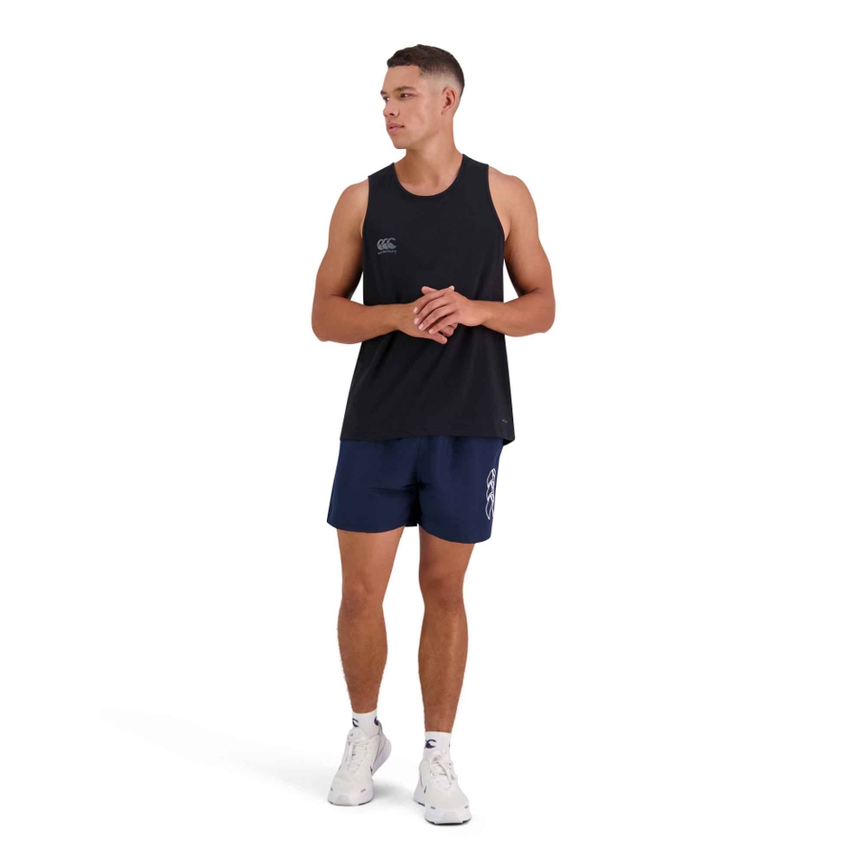 MENS VAPODRI SHORT SLEEVE TEMPO SINGLET - BLACK