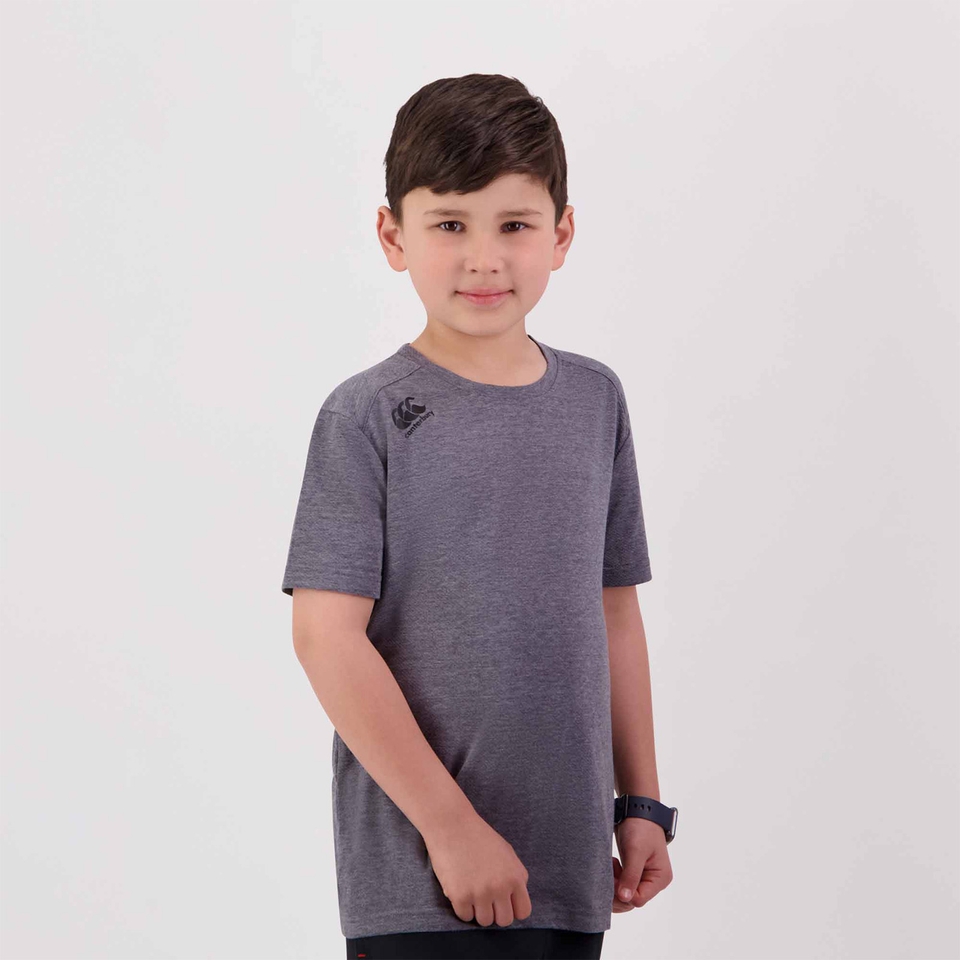 KIDS VAPODRI SHORT SLEEVE TEMPO T-SHIRT IN GREY