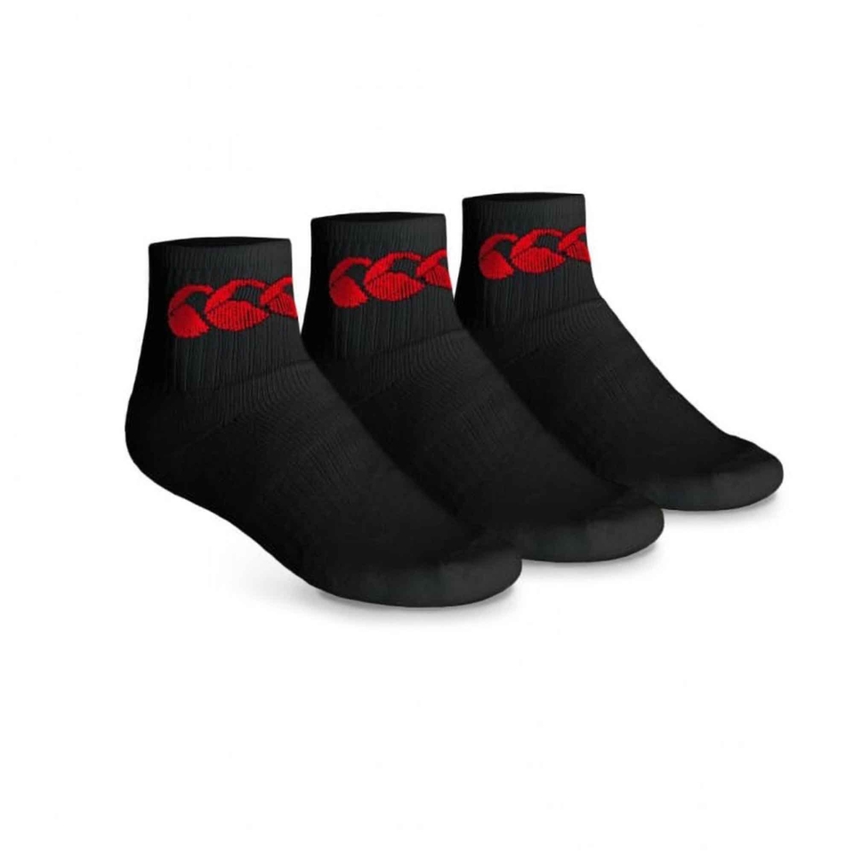 UNISEX COTTON SPORT CREW SOCK 3 PACK BLACK