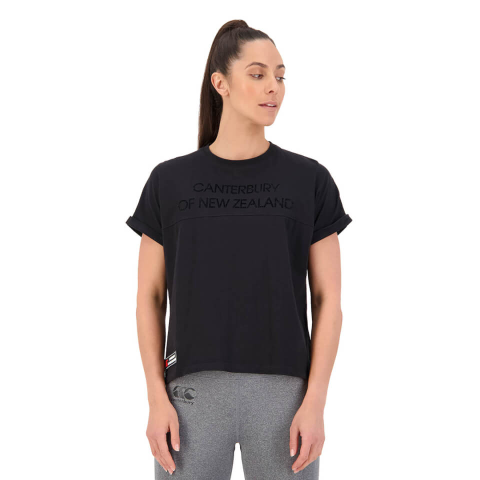 Womens of NZ Crop T-Shirt in Black