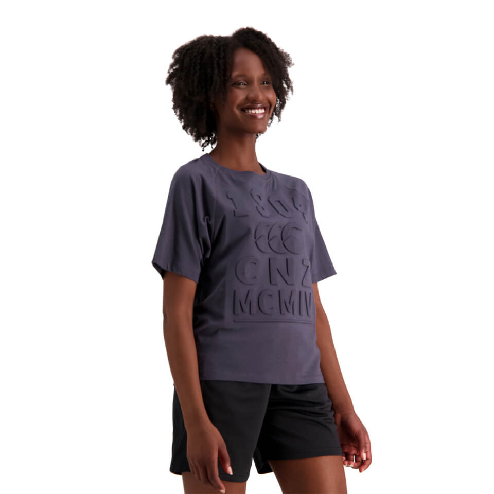 Womens of NZ Short Sleeve Emboshort Sleeve T-Shirt in Grey