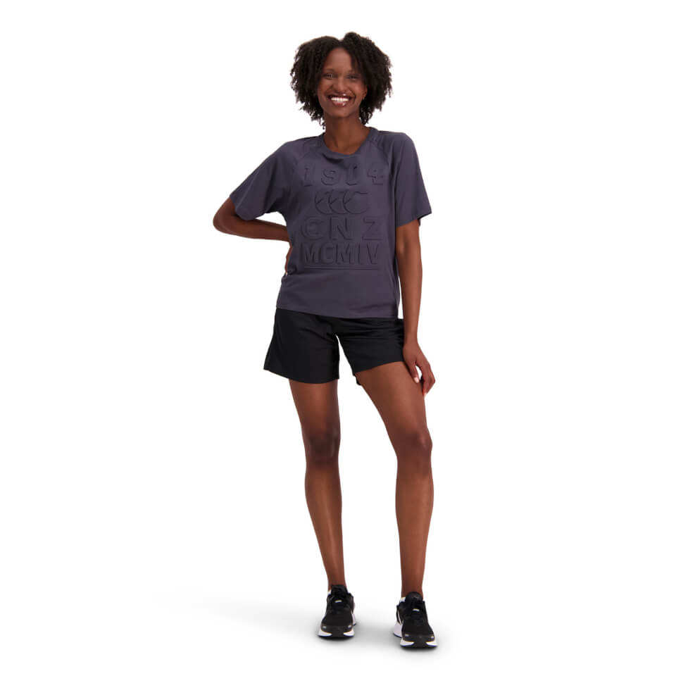 Womens of NZ Short Sleeve Emboshort Sleeve T-Shirt in Grey