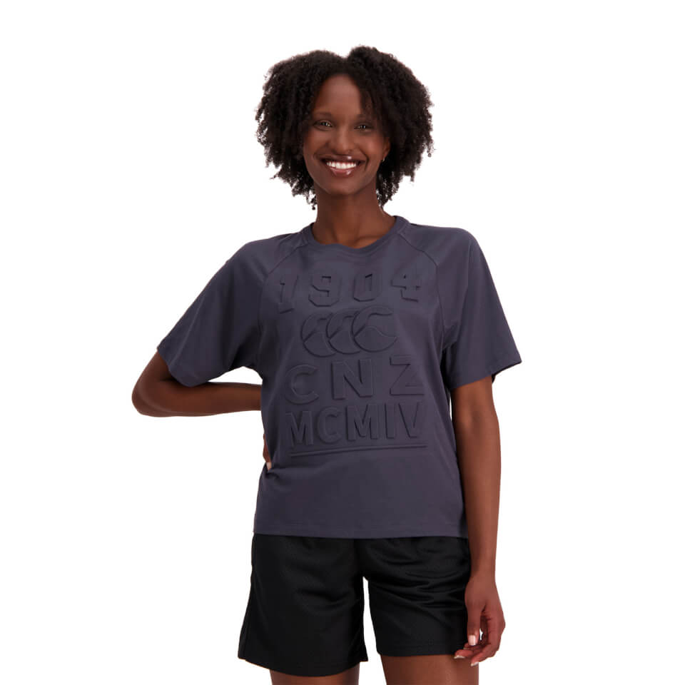 Womens of NZ Short Sleeve Emboshort Sleeve T-Shirt in Grey
