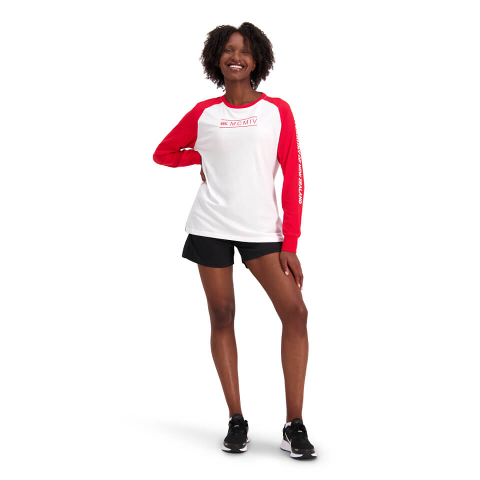 WOMENS OF NZ LONG SLEEVE RAGLAN T-SHIRT - WHITE