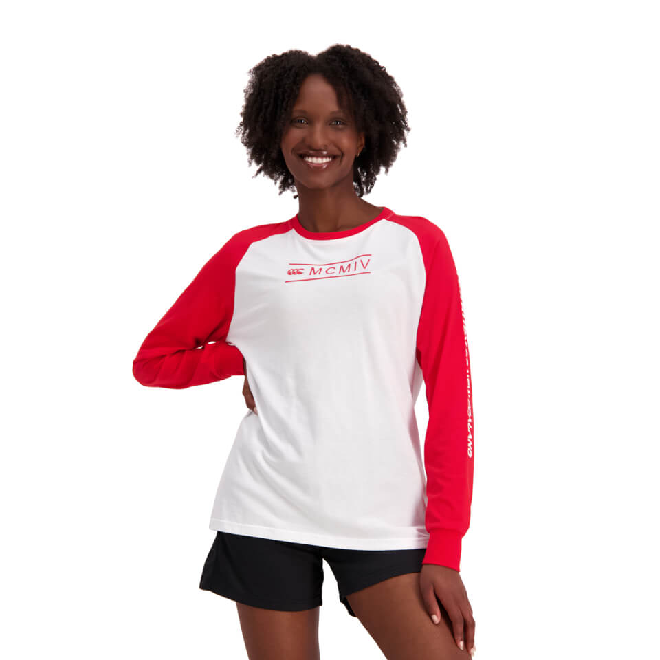 WOMENS OF NZ LONG SLEEVE RAGLAN T-SHIRT - WHITE