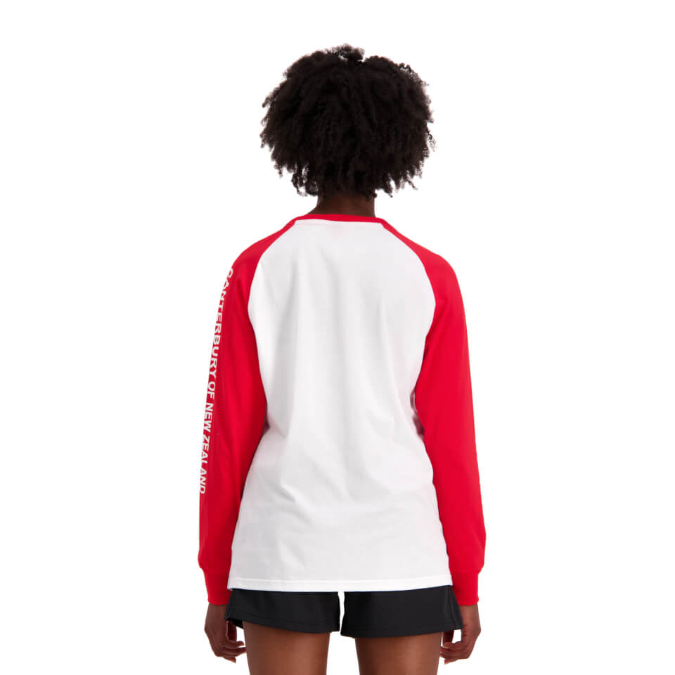 WOMENS OF NZ LONG SLEEVE RAGLAN T-SHIRT - WHITE